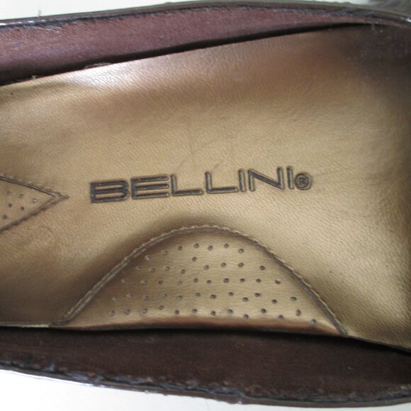 Bellini Womens Faux Chocolate Patent Leather w/Bling Flat Loafer - Size 8M - Picture 6 of 10
